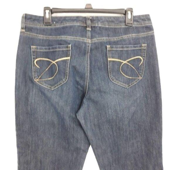 Chico's Jeans Platinum Radiant High Rise Straight Leg  Dark Wash Sz 2.5 = 14 - Picture 4 of 9